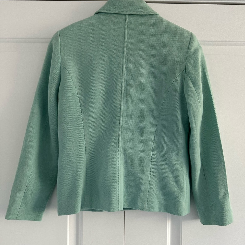 Courreges Mint Green Women's Blazer Jacket with Sliver Buttons - Picture 7 of 9